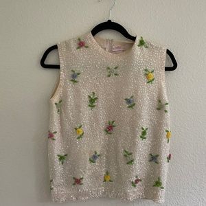 Sweetheart Vintage sequins and floral vest